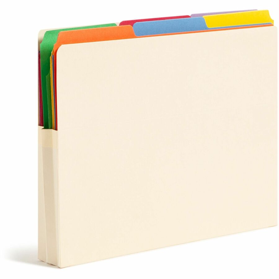 Manila End Tab File Pockets, 1.75" Expansion, Letter Size, Manila, 25/Box