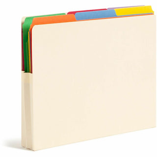 Manila End Tab File Pockets, 1.75" Expansion, Letter Size, Manila, 25/Box
