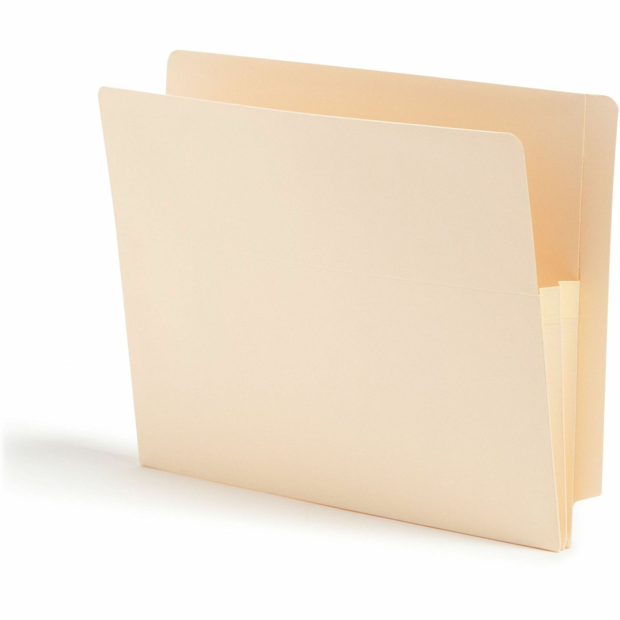 Manila End Tab File Pockets, 1.75" Expansion, Letter Size, Manila, 25/Box
