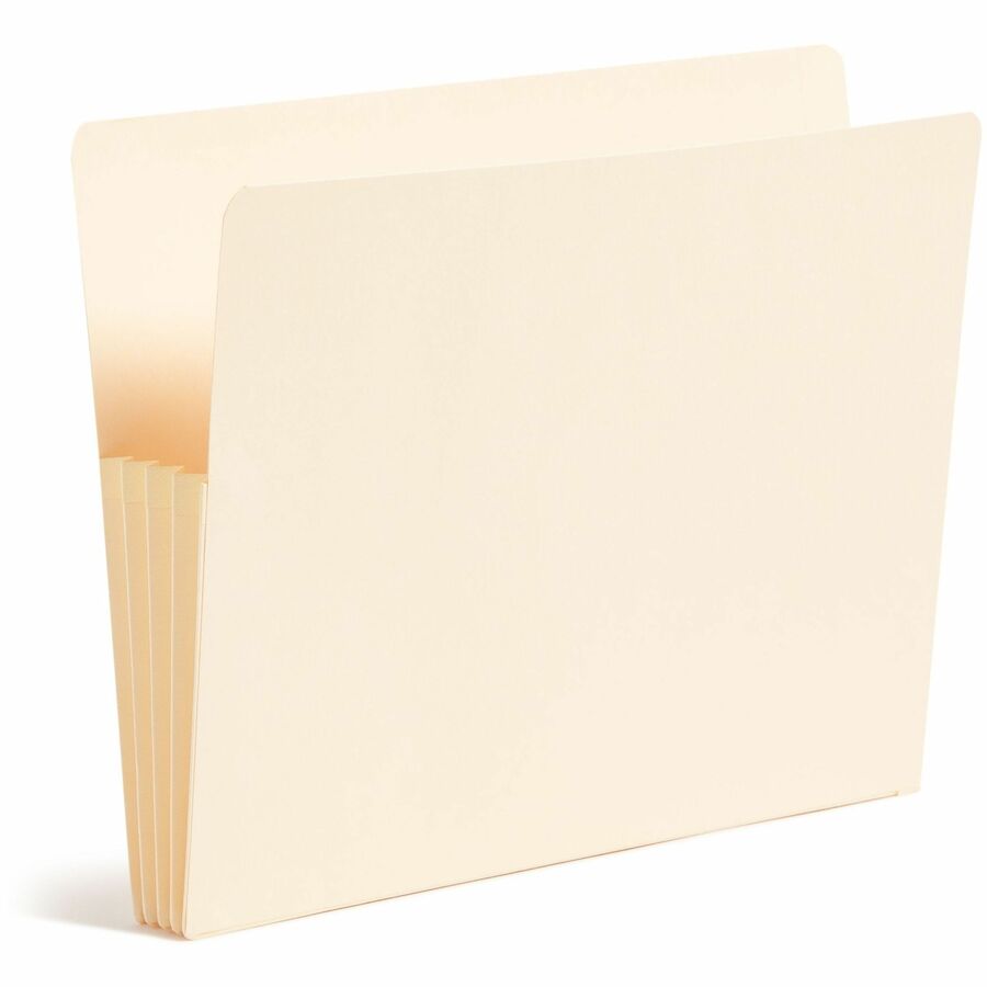Manila End Tab File Pockets, 3.5" Expansion, Letter Size, Manila, 25/Box