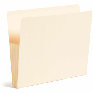 Manila End Tab File Pockets, 3.5" Expansion, Letter Size, Manila, 25/Box