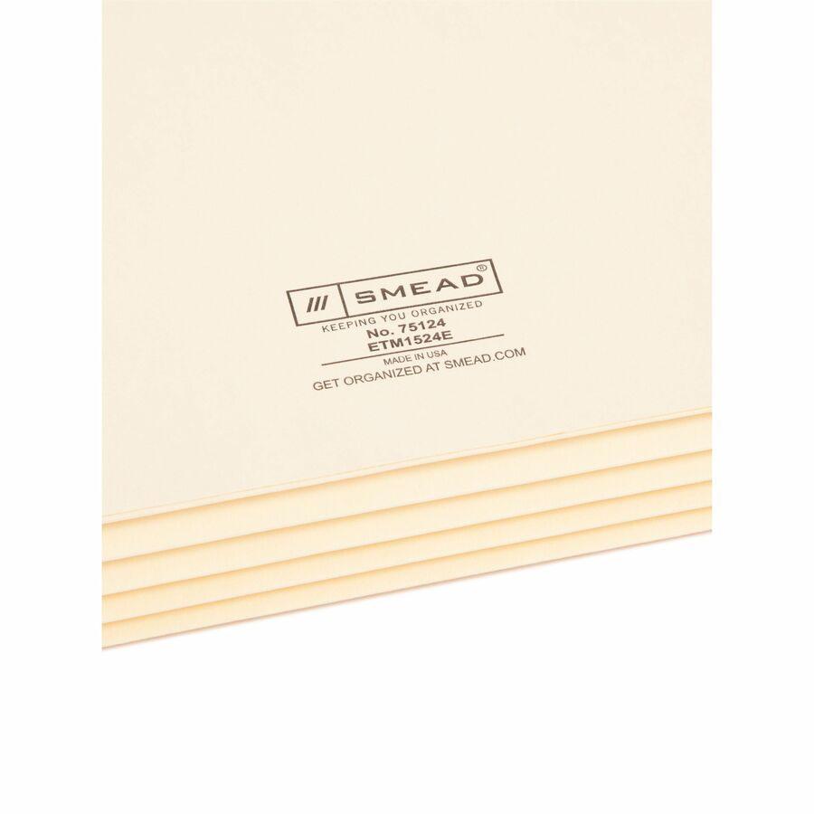 Manila End Tab File Pockets, 3.5" Expansion, Letter Size, Manila, 25/Box