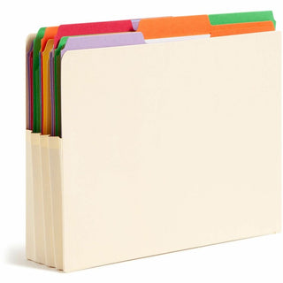 Manila End Tab File Pockets, 3.5" Expansion, Letter Size, Manila, 25/Box