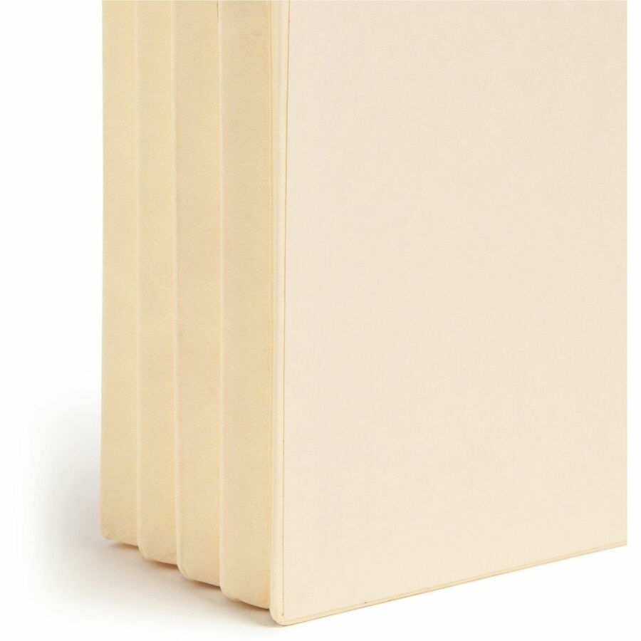 Manila End Tab File Pockets with Tyvek-Lined Gussets, 3.5" Expansion, Letter Size, Manila, 10/Box