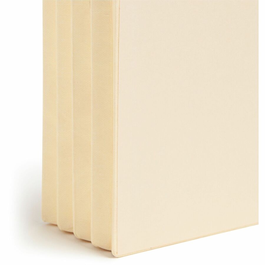 Manila End Tab File Pockets with Tyvek-Lined Gussets, 3.5" Expansion, Letter Size, Manila, 10/Box