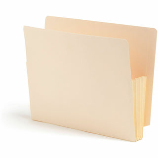 Manila End Tab File Pockets with Tyvek-Lined Gussets, 3.5" Expansion, Letter Size, Manila, 10/Box