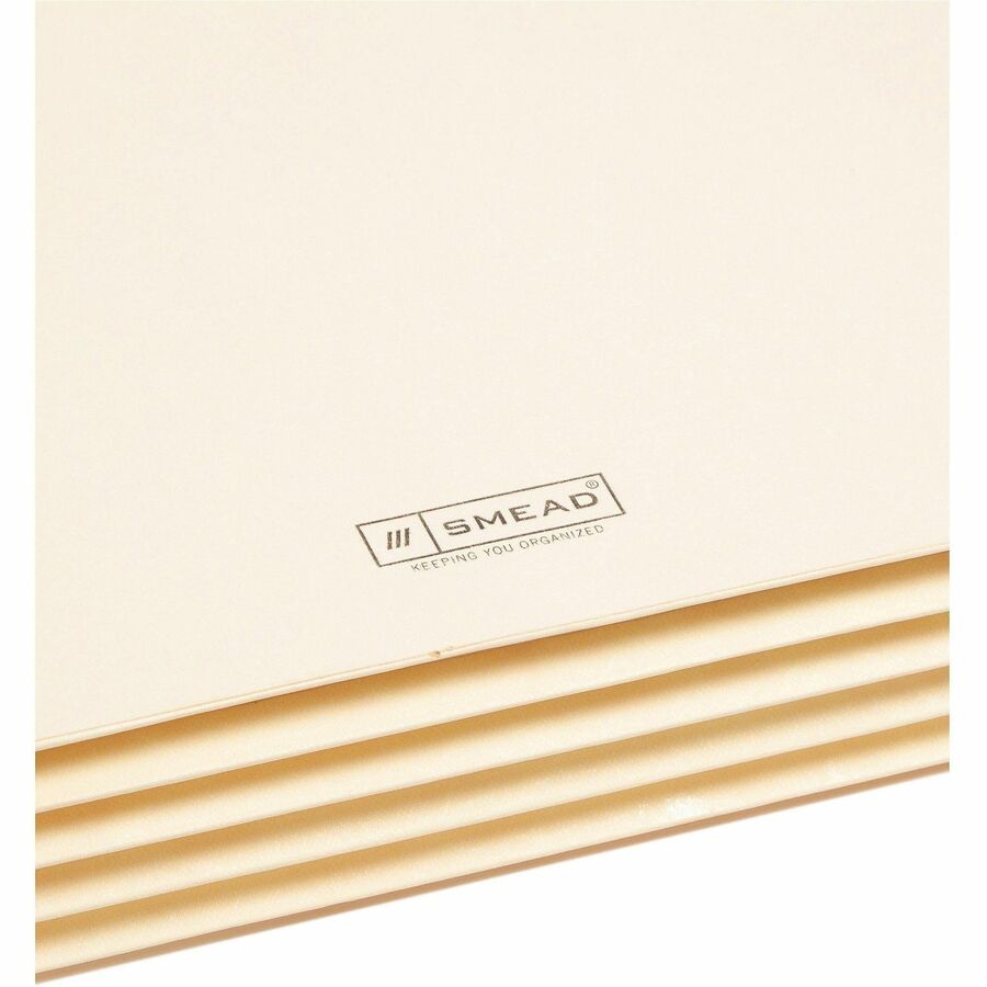 Manila End Tab File Pockets with Tyvek-Lined Gussets, 3.5" Expansion, Letter Size, Manila, 10/Box