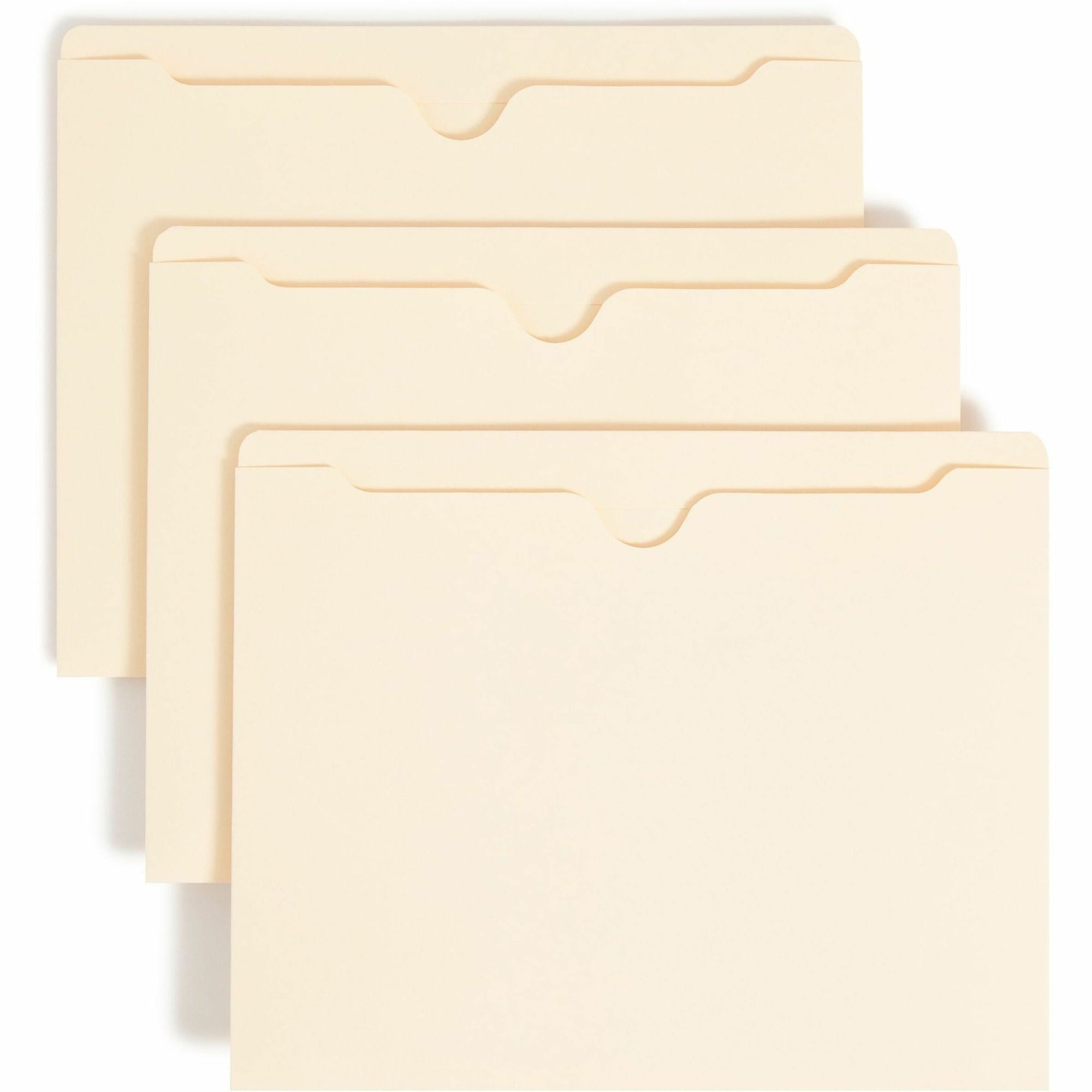 Manila File Jackets, 2-Ply Straight Tab, Letter Size, Manila, 100/Box