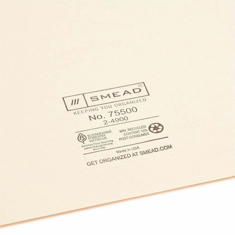 Manila File Jackets, 2-Ply Straight Tab, Letter Size, Manila, 100/Box