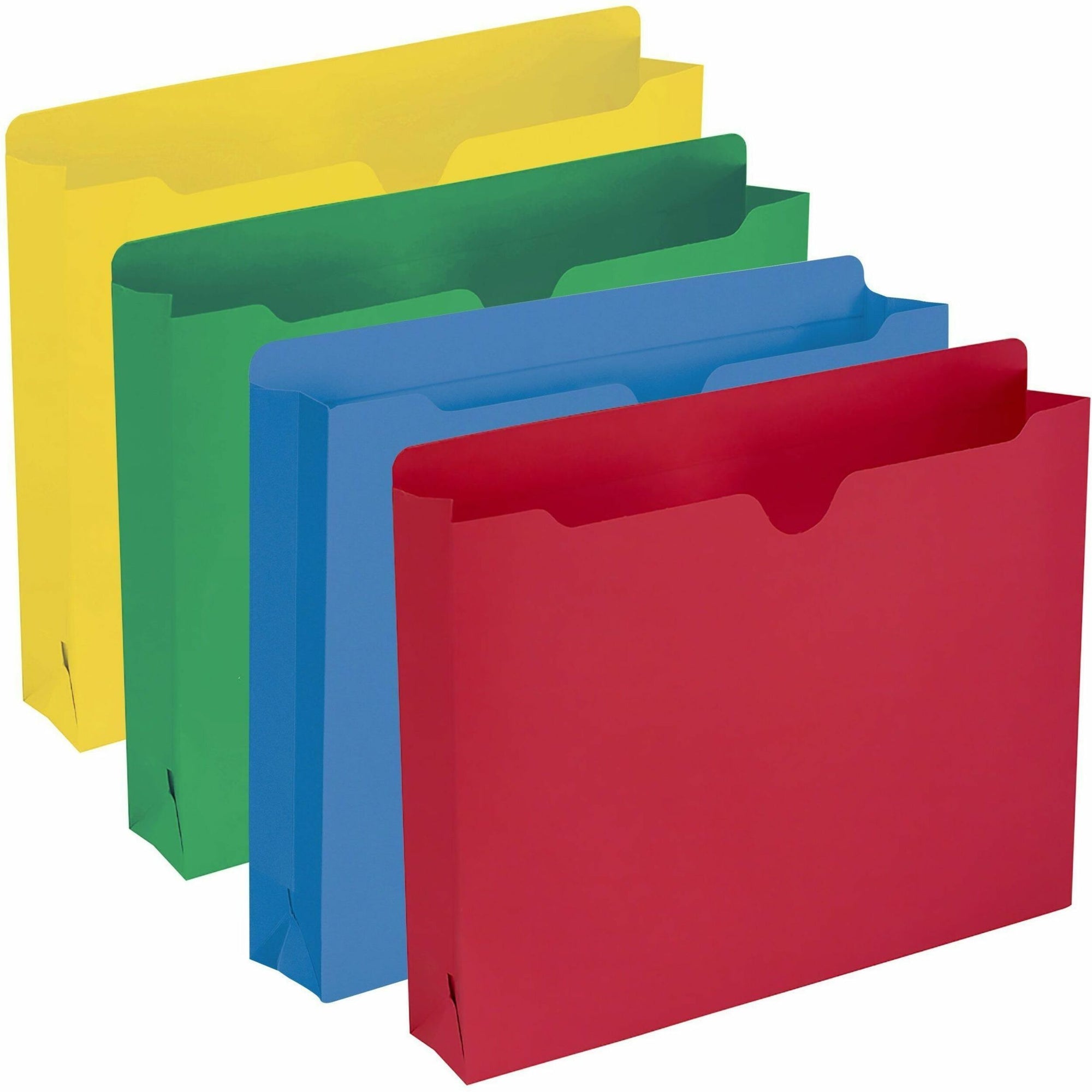 Colored File Jackets with Reinforced Double-Ply Tab, Straight Tab, Letter Size, Assorted Colors, 50/Box
