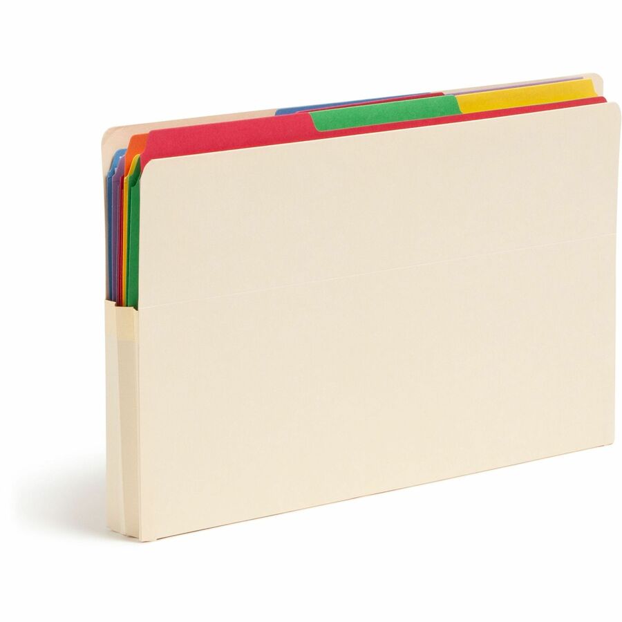 Manila End Tab File Pockets, 1.75" Expansion, Legal Size, Manila, 25/Box