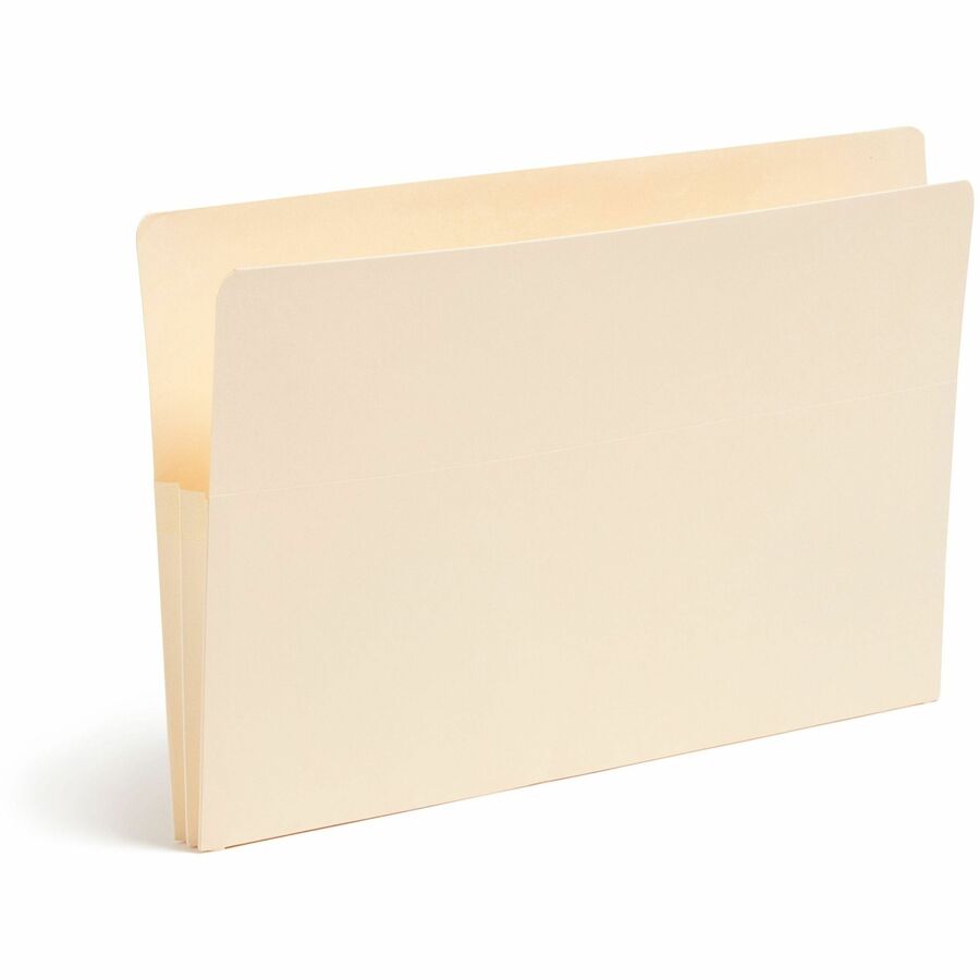 Manila End Tab File Pockets, 1.75" Expansion, Legal Size, Manila, 25/Box