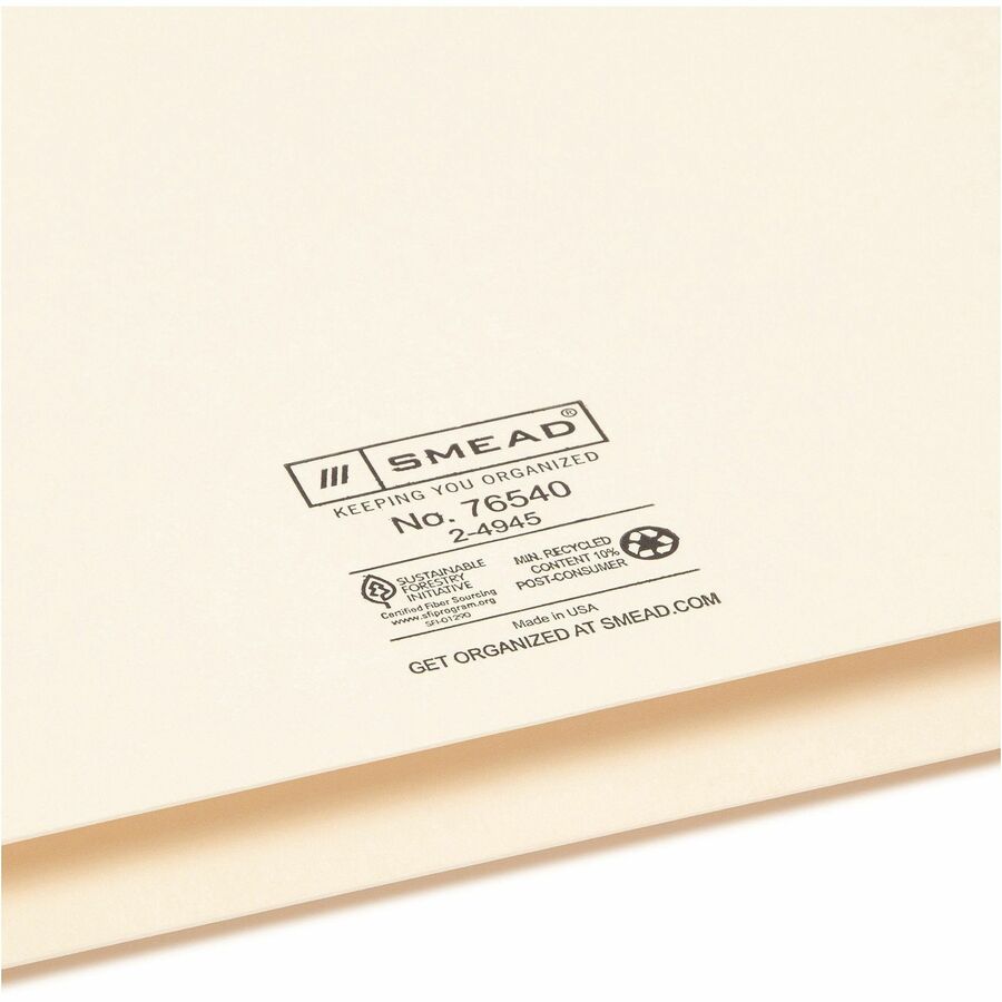 Manila File Jackets, 2-Ply Straight Tab, Legal Size, Manila, 50/Box