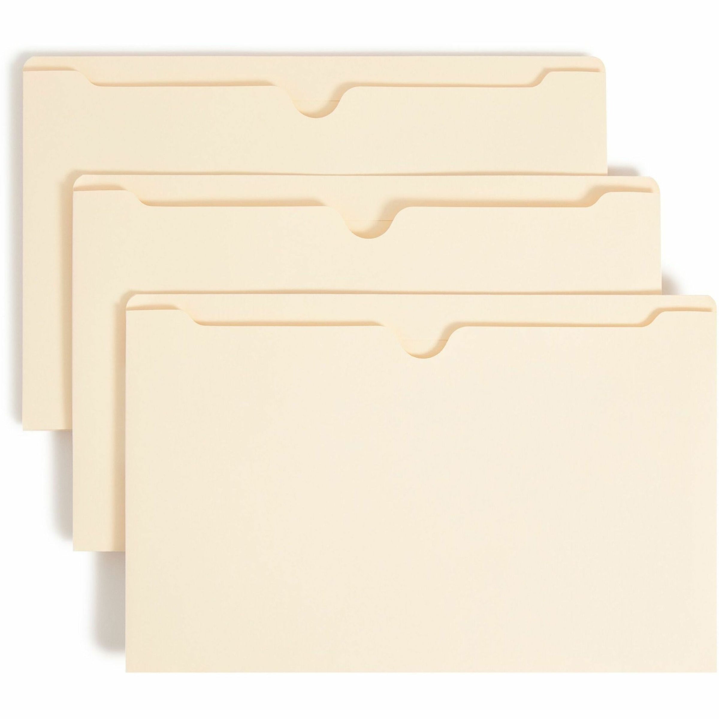 Manila File Jackets, 2-Ply Straight Tab, Legal Size, Manila, 50/Box