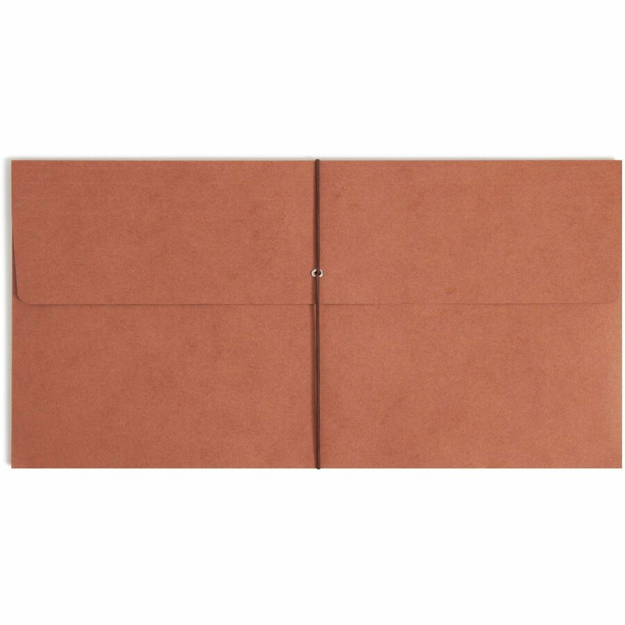 Expanding Wallet with Elastic Cord, 2" Expansion, 1 Section, Elastic Cord Closure, Legal Size, Redrope