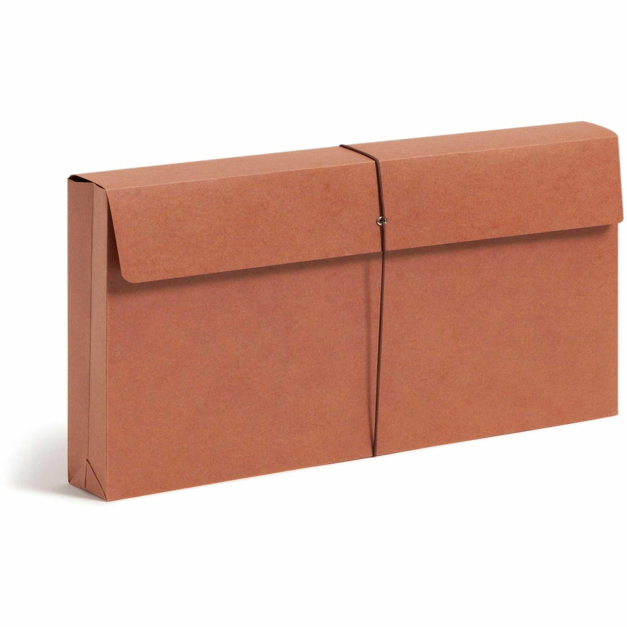 Expanding Wallet with Elastic Cord, 2" Expansion, 1 Section, Elastic Cord Closure, Legal Size, Redrope