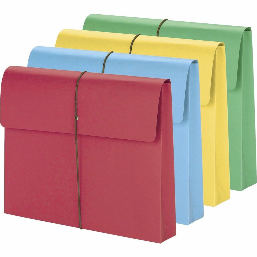Expanding Wallet with Elastic Cord, 2" Expansion, 1 Section, Elastic Cord Closure, Letter Size, Assorted Colors, 50/Box