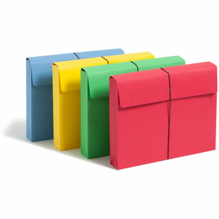 Expanding Wallet with Elastic Cord, 2" Expansion, 1 Section, Elastic Cord Closure, Letter Size, Assorted Colors, 50/Box