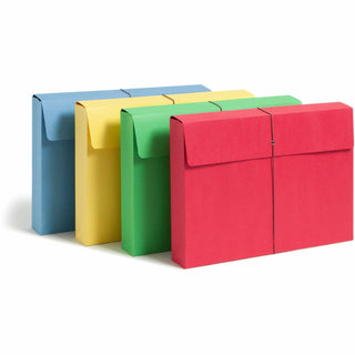 Expanding Wallet with Elastic Cord, 2" Expansion, 1 Section, Elastic Cord Closure, Legal Size, Assorted Colors, 50/Box