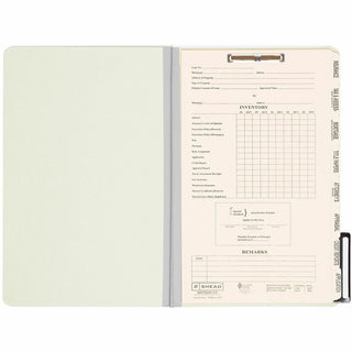 Pressboard Mortgage Folders, 1" Expansion, 8 Dividers, 1 Fastener, Legal Size, Green Exterior, 10/Box