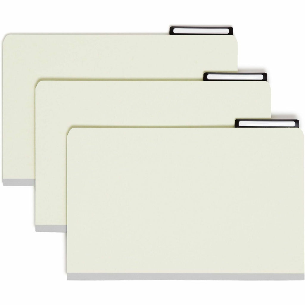 Pressboard Mortgage Folders, 1" Expansion, 8 Dividers, 1 Fastener, Legal Size, Green Exterior, 10/Box