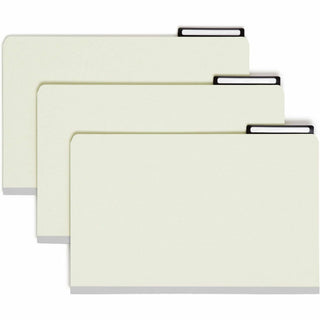 Pressboard Mortgage Folders, 1" Expansion, 8 Dividers, 1 Fastener, Legal Size, Green Exterior, 10/Box