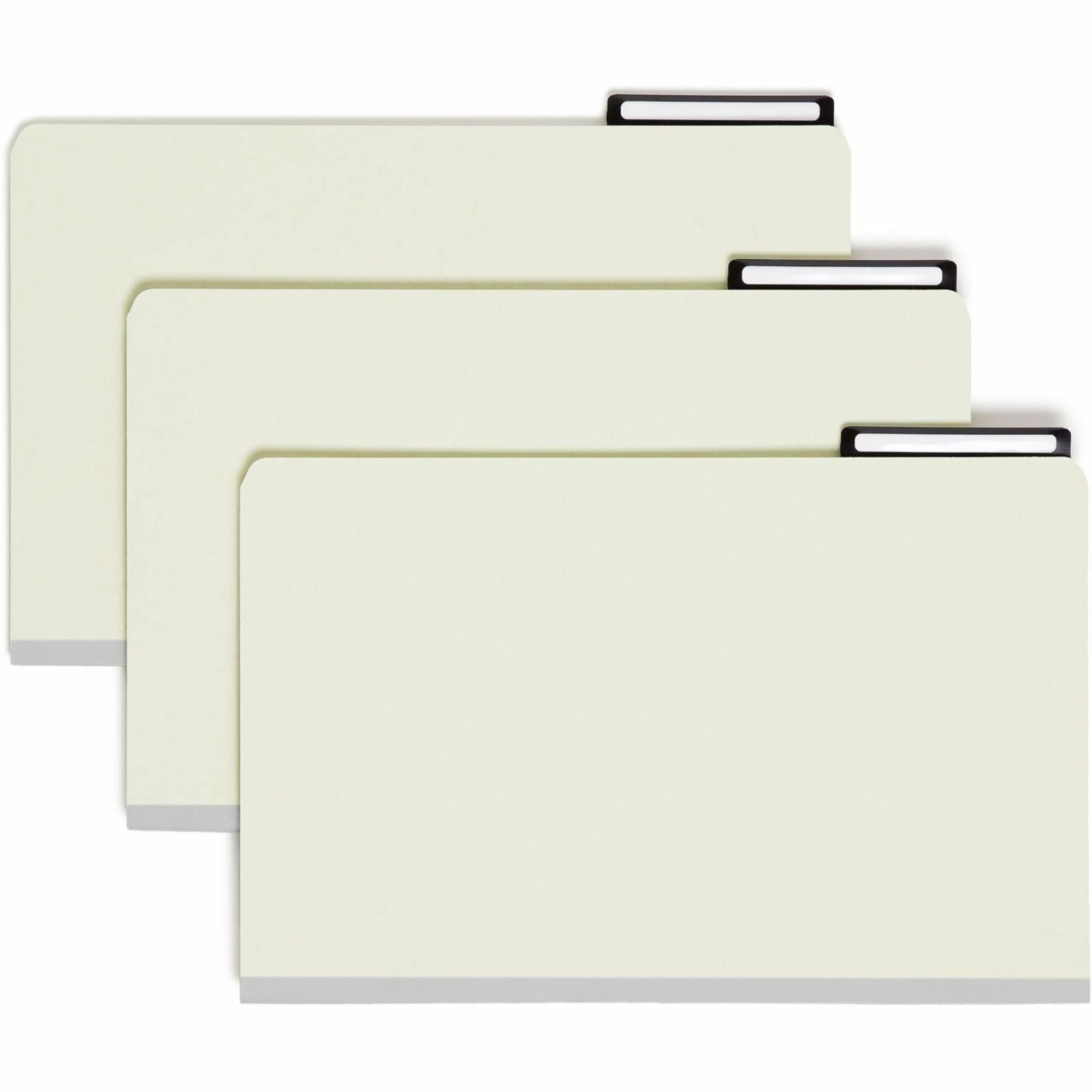 Pressboard Mortgage Folders, 1" Expansion, 8 Dividers, 1 Fastener, Legal Size, Green Exterior, 10/Box