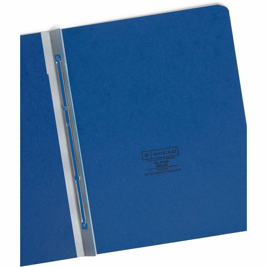 Prong Fastener Premium Pressboard Report Cover, Two-Piece Prong Fastener, 3" Capacity, 8.5 x 11, Dark Blue/Dark Blue