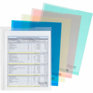 Organized Up Translucent Poly Project Jacket, Letter Size, Assorted Colors, 5/Pack