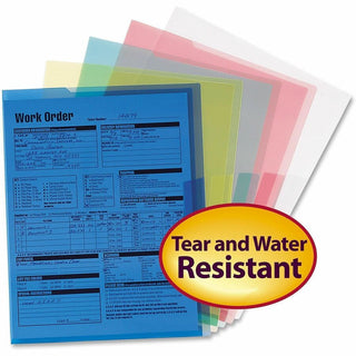 Organized Up Translucent Poly Project Jacket, Letter Size, Assorted Colors, 5/Pack