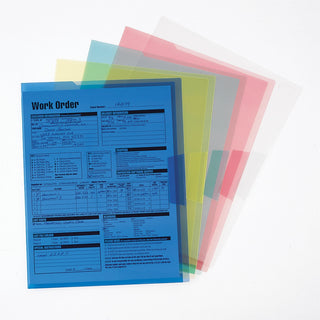 Organized Up Translucent Poly Project Jacket, Letter Size, Assorted Colors, 5/Pack