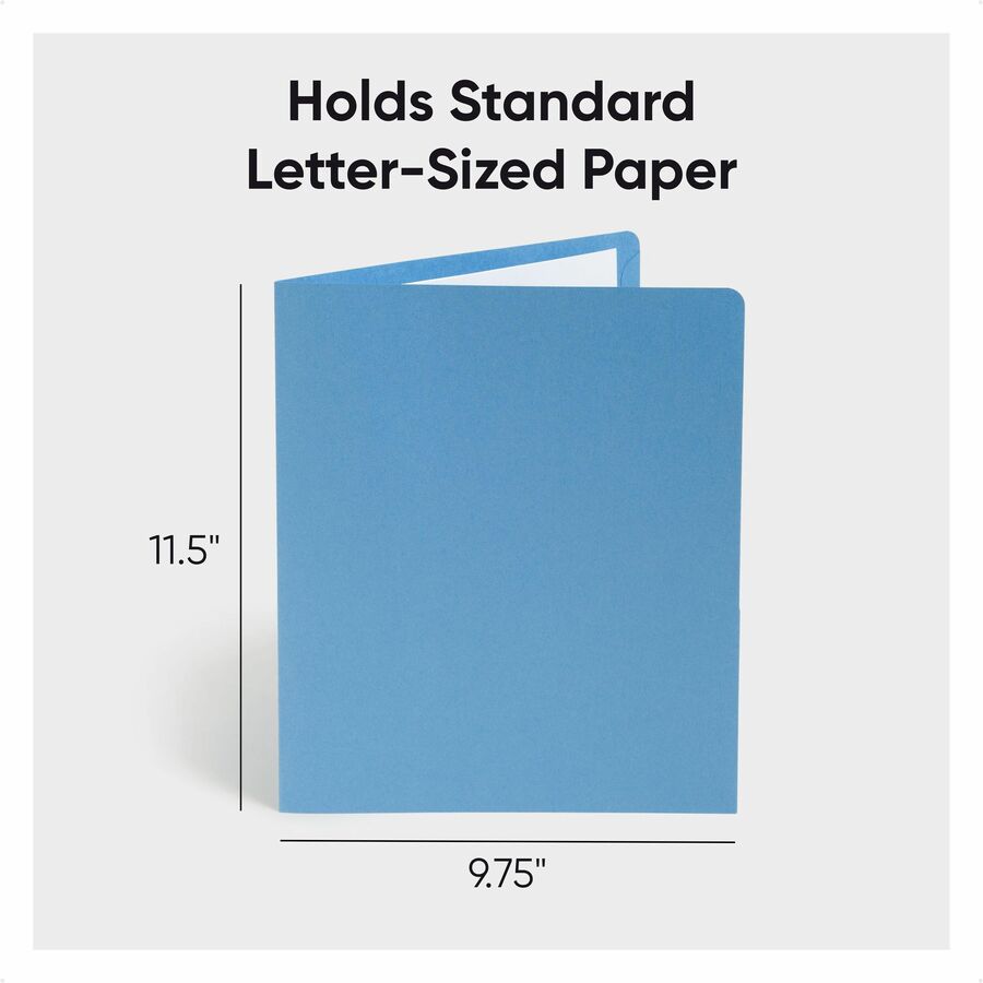 Two-Pocket Folder, Textured Paper, 100-Sheet Capacity, 11 x 8.5, Assorted, 25/Box