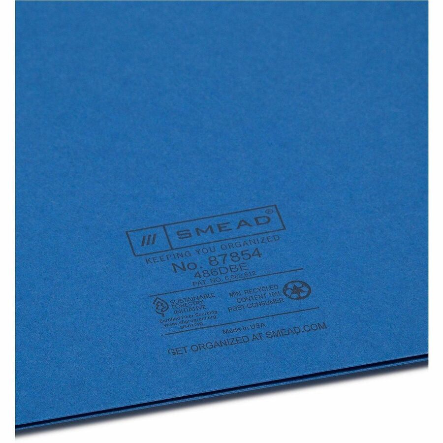 Two-Pocket Folder, Textured Paper, 100-Sheet Capacity, 11 x 8.5, Dark Blue, 25/Box