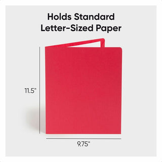 Two-Pocket Folder, Textured Paper, 100-Sheet Capacity, 11 x 8.5, Red, 25/Box