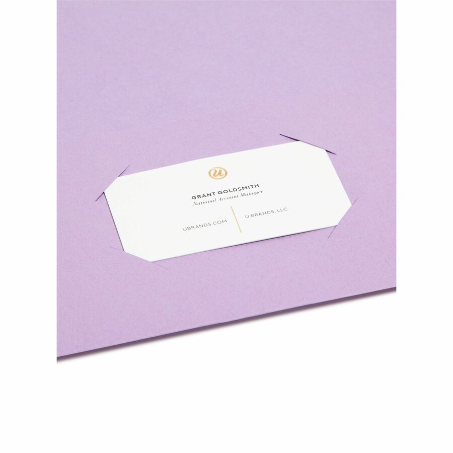 Two-Pocket Folder, Textured Paper, 100-Sheet Capacity, 11 x 8.5, Lavender, 25/Box