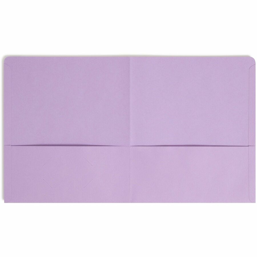 Two-Pocket Folder, Textured Paper, 100-Sheet Capacity, 11 x 8.5, Lavender, 25/Box