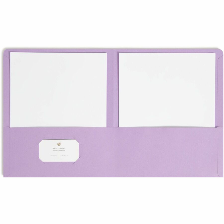 Two-Pocket Folder, Textured Paper, 100-Sheet Capacity, 11 x 8.5, Lavender, 25/Box