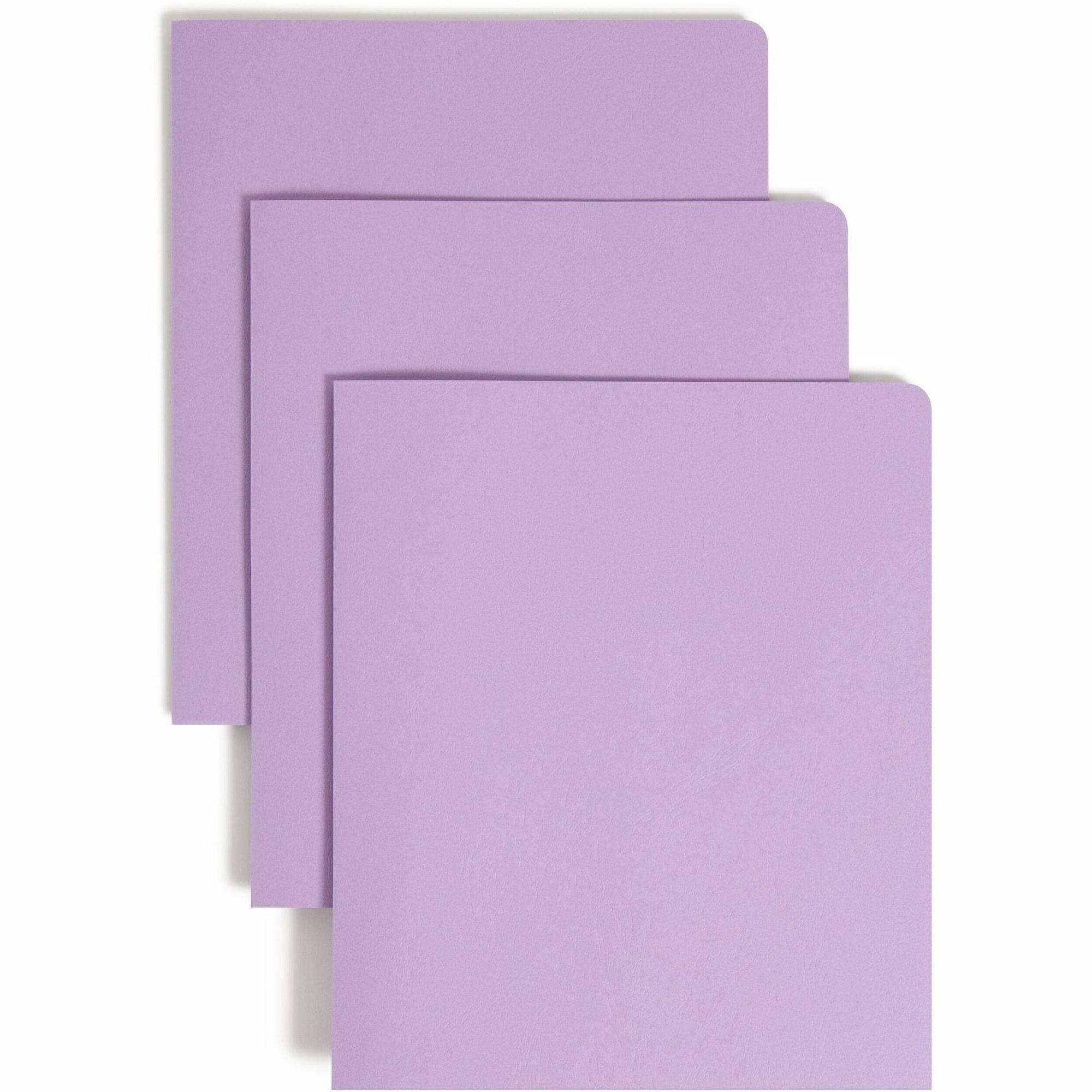 Two-Pocket Folder, Textured Paper, 100-Sheet Capacity, 11 x 8.5, Lavender, 25/Box