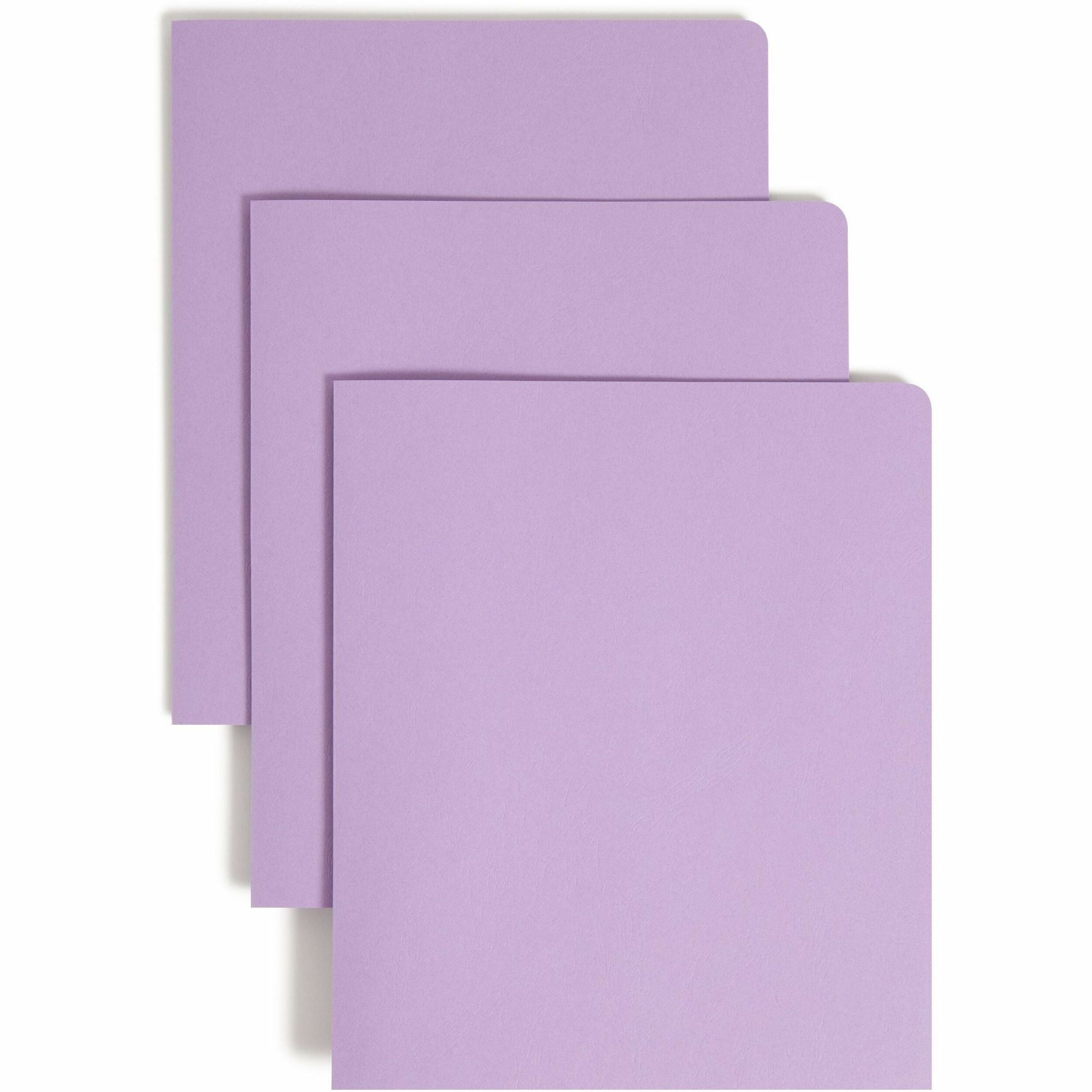 Two-Pocket Folder, Textured Paper, 100-Sheet Capacity, 11 x 8.5, Lavender, 25/Box
