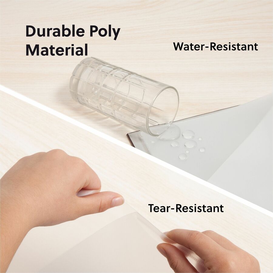 Organized Up Poly Slash Jackets, 2-Sections, Letter Size, Clear, 5/Pack