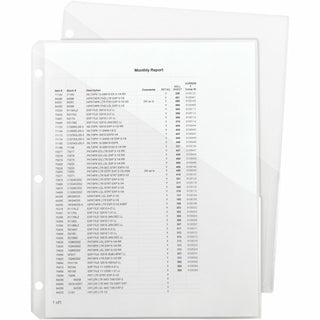 Organized Up Poly Slash Jackets, 2-Sections, Letter Size, Clear, 5/Pack