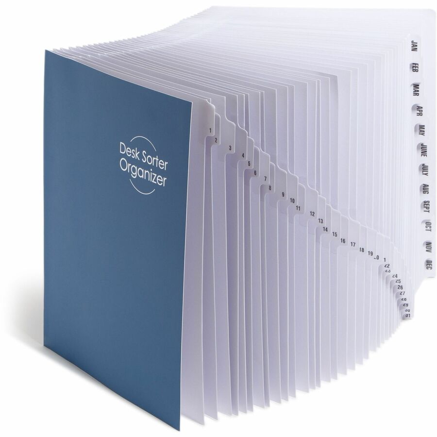 Smead Daily/Monthly Desk File/Sorter - Digit - 1-31 - Letter - 8.50" Width x 11" Length - Blue Divider - Recycled - 1 Each