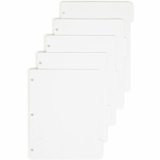 Three-Ring Binder Index Divider, 5-Tab, 11 x 8.5, White, 20 Sets
