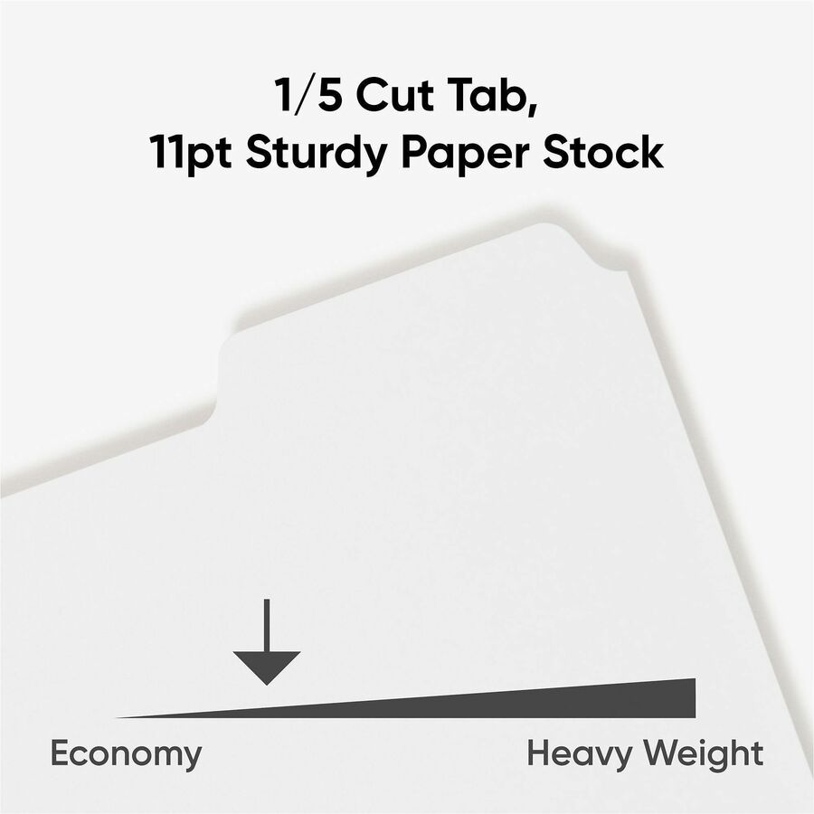 Three-Ring Binder Index Divider, 5-Tab, 11 x 8.5, White, 20 Sets