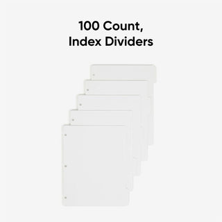 Three-Ring Binder Index Divider, 5-Tab, 11 x 8.5, White, 20 Sets
