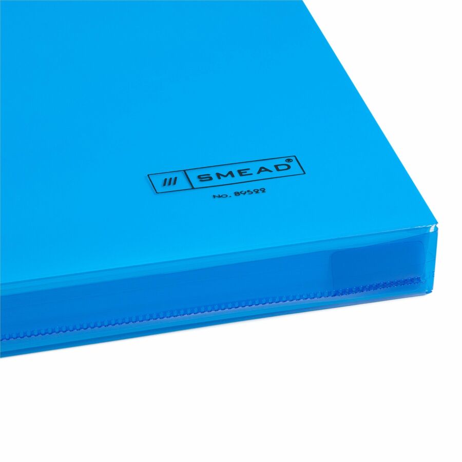 Poly String and Button Interoffice Envelopes, Open-Side (Horizontal), 9.75 x 11.63, Transparent Blue, 5/Pack
