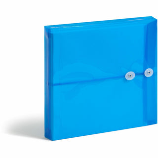 Poly String and Button Interoffice Envelopes, Open-Side (Horizontal), 9.75 x 11.63, Transparent Blue, 5/Pack
