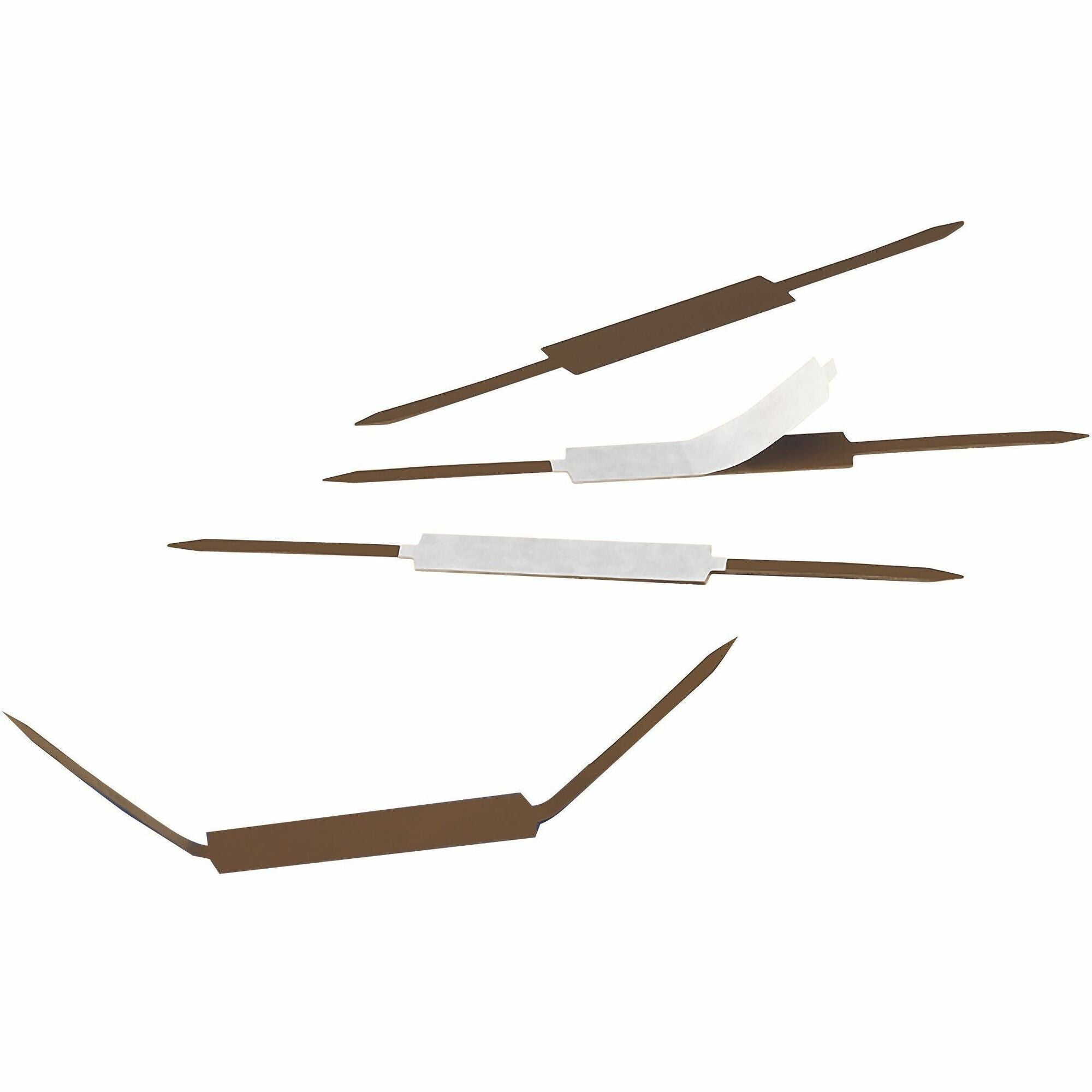 Standard Self-Adhesive Two-Prong Fastener Base and Compressor Sets, 2" Capacity, 2.75" Center to Center, Brown, 100/Box