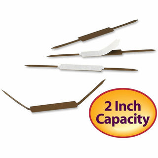 Standard Self-Adhesive Two-Prong Fastener Base and Compressor Sets, 2" Capacity, 2.75" Center to Center, Brown, 100/Box