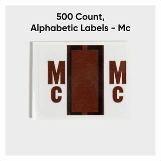 A-Z Color-Coded End Tab Filing Labels, Mc, 1 x 1.25, White, 500/Roll